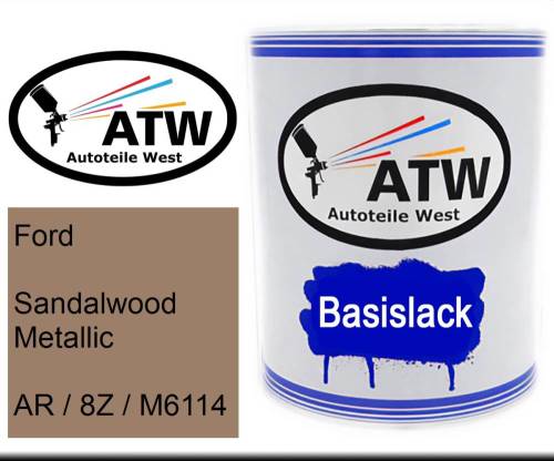 Ford, Sandalwood Metallic, AR / 8Z / M6114: 1L Lackdose, von ATW Autoteile West.